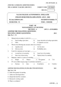 Cover of 19UCO620 – Management Accounting