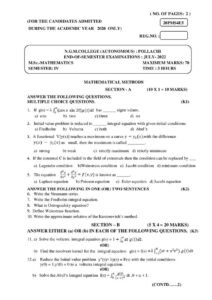 Cover of 20PMS4E5 – Mathematical Methods