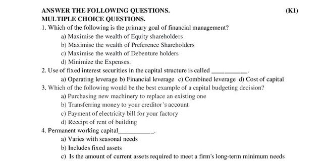 Cover: 20UPA412 – Financial Management-Ese