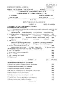 Cover of 19UBI6S4 – Human Resource Management
