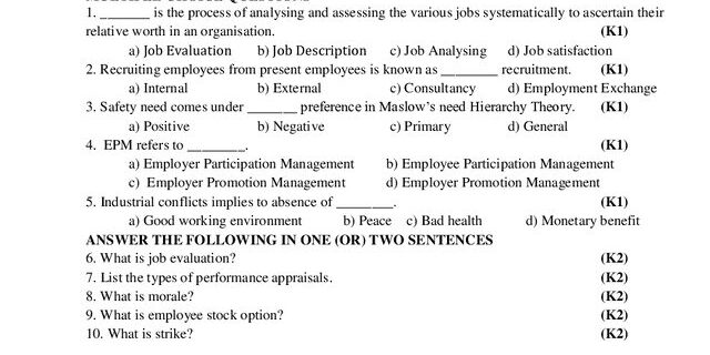 Cover: 19UBI6S4 – Human Resource Management