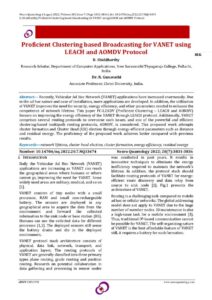 Cover of Proficient Clustering based Broadcasting for VANET using LEACH and AOMDV Protocol