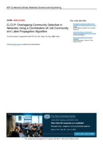Cover of Overlapping Community Detection in Networks