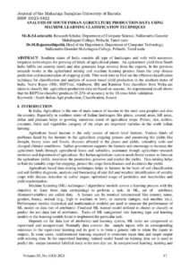 Cover of Analysis of South Indian Agriculture Production Data Using Machine Learning Classification Techniques