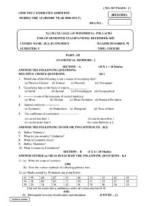 Cover of 20UEO5E1 – Statistical Methods