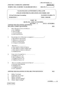 Cover of 20UPA514 – Cost Accounting
