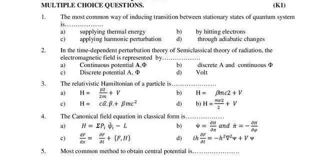 Cover: 21PPS309 – Quantum Mechanics – II