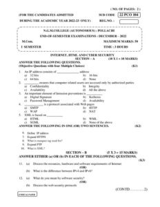 Cover of 22PCO104 – Internet, HTML and Cyber Security