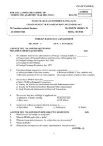 Cover of 21PIB311 – Foreign Exchange Management