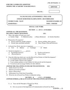 Cover of 22PSW102 – Social Case Work