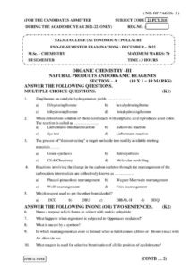 Cover of 21PCY310 – Organic Chemistry –iii Natural Products and Organic Reagents