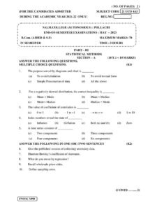 Cover of 21UCO4A5 – Statistical Methods