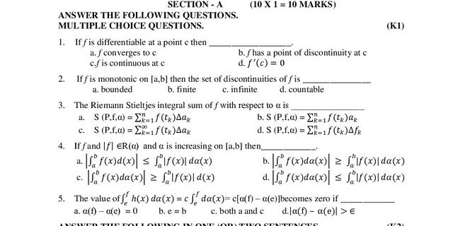 Cover: 20UMS614 – Real Analysis II