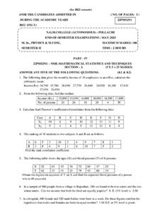 Cover of 22PMS2N1 – Mathematical Statistics and Techniques