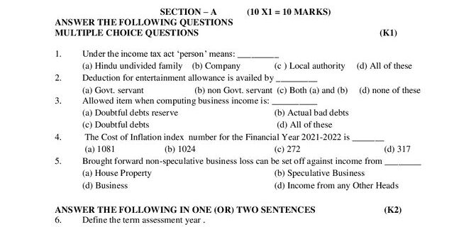 Cover: 21UCF411 – Income Tax Law & Practice