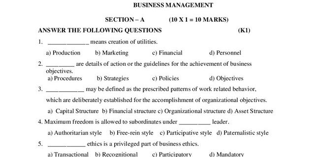 Cover: 22UCF204 – Business Management