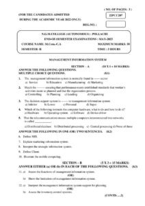 Cover of 22PCC207 – Management Information System