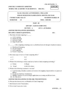 Cover of 22PCS207 – Cloud Computing