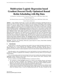Cover of Multivariate Logistic Regression based Gradient Descent Firefly Optimized Round Robin Scheduling with Big Data