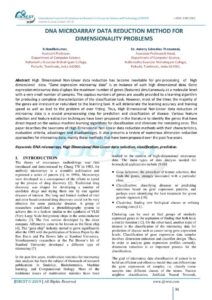 Cover of DNA Microarray Data Reduction Method for Dimensionality Problems