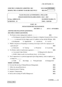 Cover of 21UCO410 – Human Resource Management