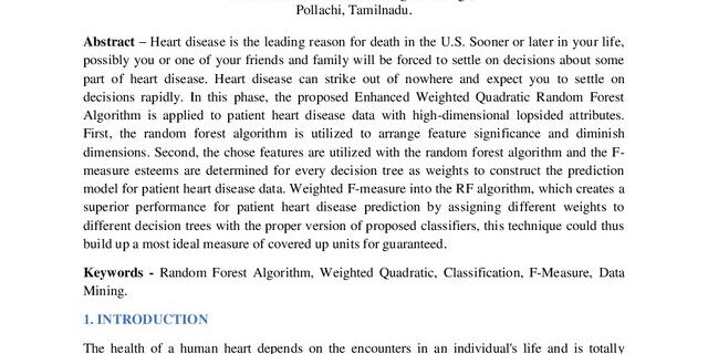 Cover: Enhanced Weighted Quadratic Random Forest Algorithm for Heart Disease Prediction