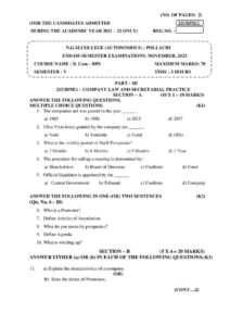 Cover of 21UBP5E1 – Company Law and Secretarial Practice