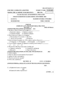 Cover of 22UPA307 – Company Law and Secretarial Practice