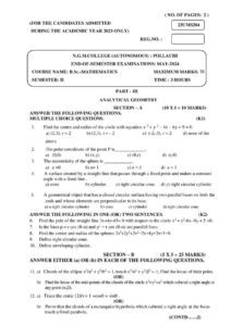 Cover of 23UMS204 – Analytical Geometry