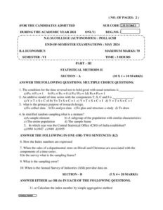 Cover of 21UEO6E1 – Statistical Methods II