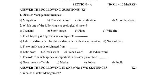 Cover: 23UEO2A2 – Disaster Management