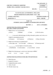 Cover of 21UBM6E1 – Internet and E-Commerce & Information Security