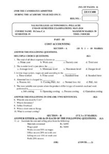 Cover of 22UCC408 – Cost Accounting