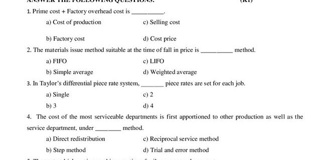 Cover: 23UIB203 – Cost Accounting