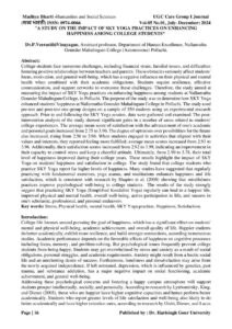 Cover of “A Study on the Impact of Sky Yoga Practices on Enhancing Happiness Among College Students”
