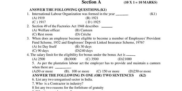 Cover: 23PSW2A1 – Labour Welfare and Labour Legislation