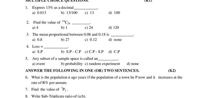 Cover: 23UMS3N1 – Quantitative Aptitude – I