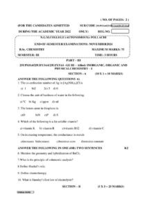 Cover of 23UPS3A4 – Inorganic, Organic and Physicalchemistry – I