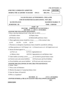 Cover of 23UCF305 – Corporate Accounting I