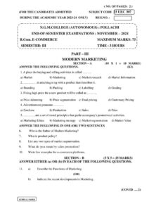 Cover of 23UEC307 – Modern Marketing