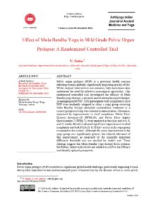 Cover of Effect of Mula Bandha Yoga in Mild Grade Pelvic Organ Prolapse: A Randomized Controlled Trial