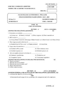 Cover of 23UCC409 – Cost Accounting