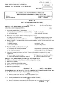 Cover of 22UBC6E7 – Data Mining and Warehousing