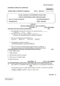 Cover of 24UAI2A1 – Probability and Statistics