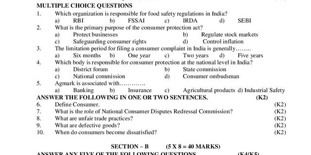 Cover: 23UCO4N1 – (Aided) Consumer Affairs