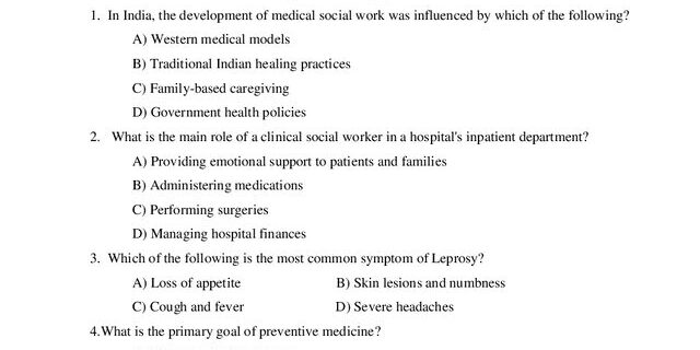 Cover: 24PSW2B1 – Medical Social Work