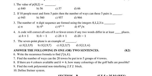 Cover: 24PMS313 – Combinatorics