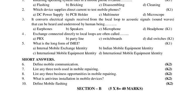 Cover: 23UBC5S1 – Mobile Phone Services