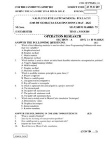 Cover of 25PCO207 – Operation Research