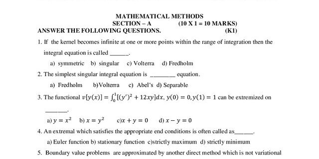 Cover: 24PMS4E1 – Mathematical Methods